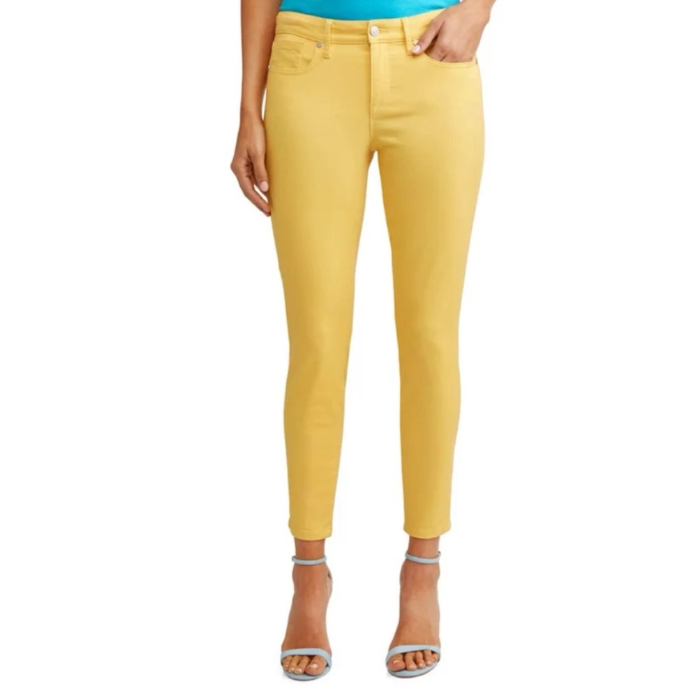 🆕 Sofia Jeans By Sofia Vergara Skinny Mid Rise Stretch Ankle Jean Yellow 20 NWT